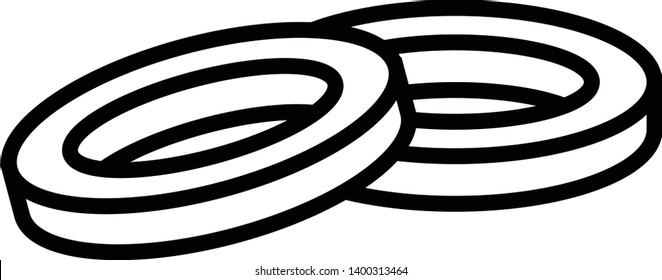Rubber seal, vector line illustration
