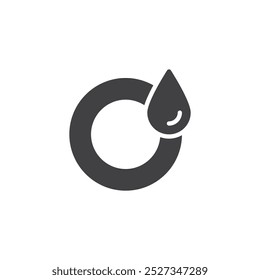 Rubber seal with water drop vector icon. filled flat sign for mobile concept and web design. Waterproof Seal glyph icon. Symbol, logo illustration. Vector graphics