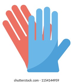 
A rubber shaped hands denoting protective gloves icon
