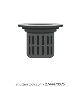Rubber sink drain stopper flat vector illustration isolated on white background