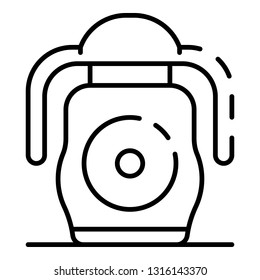 Rubber sippy cup icon. Outline rubber sippy cup vector icon for web design isolated on white background
