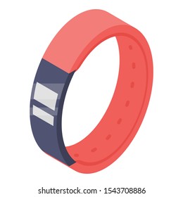 Rubber smart bracelet icon. Isometric of rubber smart bracelet vector icon for web design isolated on white background