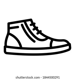 Rubber sneakers icon. Outline rubber sneakers vector icon for web design isolated on white background