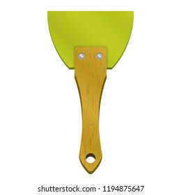 Rubber spatula with wooden handle. Vector illustration on white background.