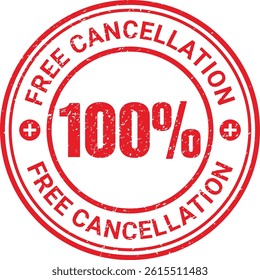 Rubber stamp 100% free cancellation vector template
