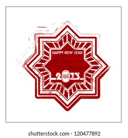 Rubber stamp for 2013 Happy New Year. EPS 10.