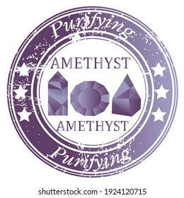 Rubber stamp with Amethyst gems