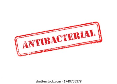 Rubber stamp Antibacterial. Vector illustration.