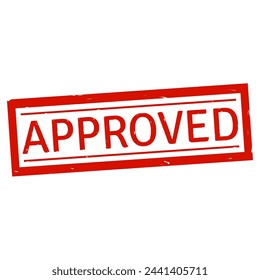 rubber stamp with approved text