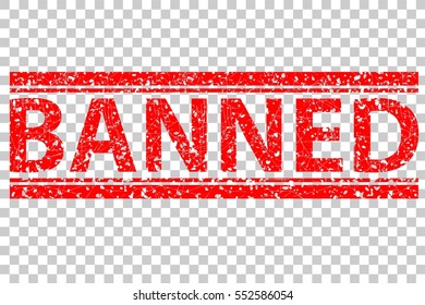 Rubber Stamp, Banned, at Transparent Effect Background
