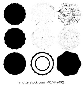 Rubber stamp blank and grunge set vector 
