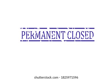 Rubber Stamp Blue Permanent Closed Inside, Vector Illustration