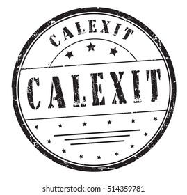 rubber stamp "calexit" on white, vector illustration