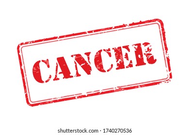 Rubber stamp Cancer. Vector illustration.