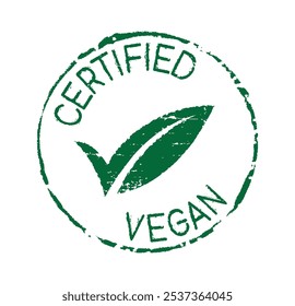 A rubber stamp CERTIFIED VEGAN. This indicates that the stamp are specifically designed for individuals who adhere to a vegan lifestyle, which typically involves avoiding the use of animal products.