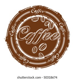 Gummimarke mit Kaffeebohnen