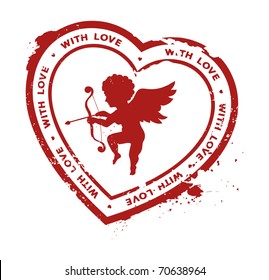 rubber stamp with cupid silhouette