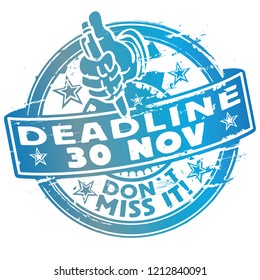 Rubber stamp date 30th november