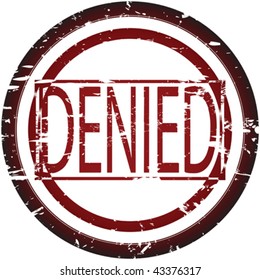 Rubber Stamp With Denied Sign