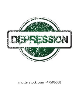 Rubber stamp with depression