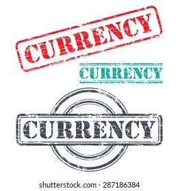 Rubber stamp design CURRENCY