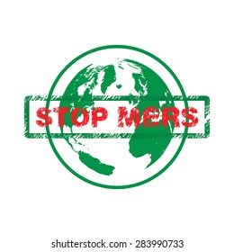 Rubber stamp design MERS-CoV Middle East Respiratory Syndrome-Corona Virus