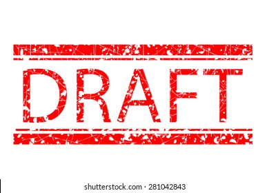 Rubber Stamp - Draft Isolated At White
