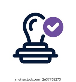 rubber stamp duotone icon. Sleek and modern vector icon for websites, mobile apps, marketing materials, and corporate design. Fully scalable and ready to use.