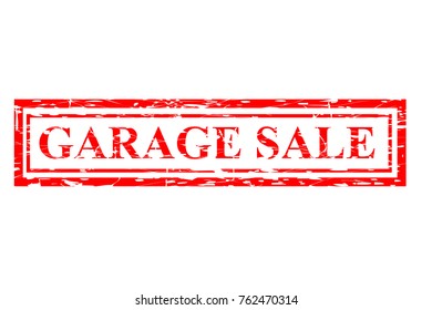 Rubber Stamp Effect : Garage Sale, Isolated on White
