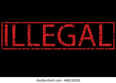 Rubber Stamp Effect, Illegal at black background

