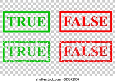 Rubber Stamp Effect, True and False, at Transparent Effect Background
