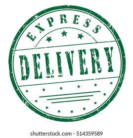rubber stamp "express delivery" on white, vector illustration