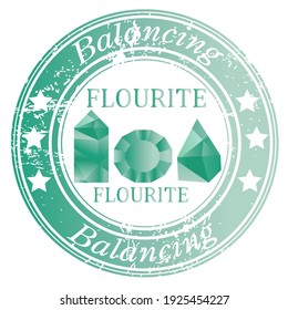 
Rubber stamp with Flourite gems