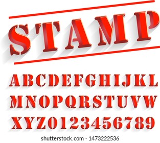 Rubber stamp Font Alphabet collection