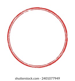 Rubber stamp frame. Circle grunge seal or round stamp blank design. Vector illustration.