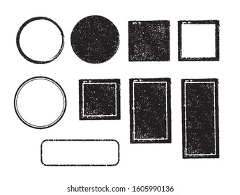 rubber stamp frame set (square, circle, rectangle etc.) / color black