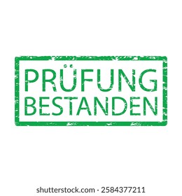 Carimbo alemanha, exame ou teste feito, vetor da escola de impressão ou universidade, avaliação de papel de certificação, estudante de grau de verificação, resultado de realização, autoridade e aceitação ilustração