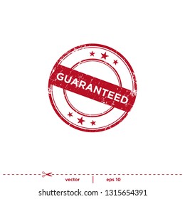 Rubber Stamp Grunge Style Icon Guaranteed Symbol Logo Template