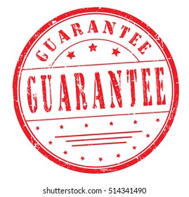 rubber stamp "guarantee" on white, vector illustration