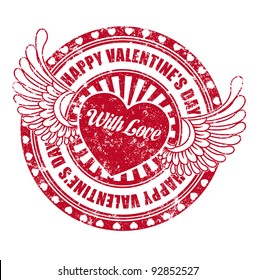 Rubber stamp Happy Valentine's day