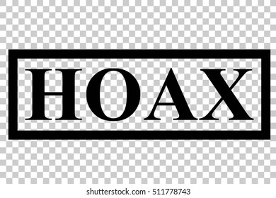 Rubber Stamp - Hoax, Mark for Fake News, Black at Transparent Background
