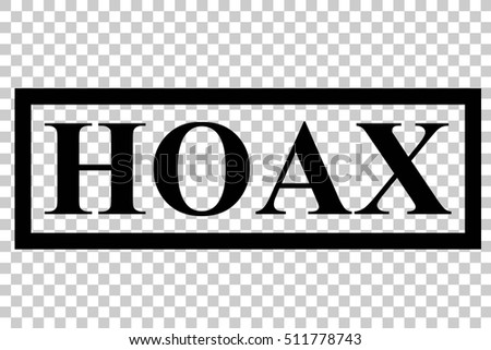 Rubber Stamp - Hoax, Mark for Fake News, Black at Transparent Background
