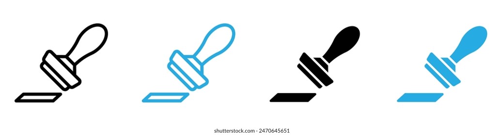 Rubber Stamp Icon for Authentication, Office Supplies, and Official Documents