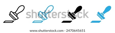 Rubber Stamp Icon for Authentication, Office Supplies, and Official Documents