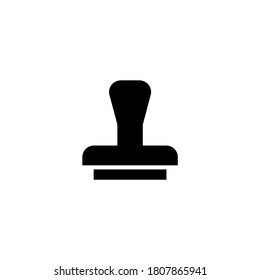 Kautschuk-Stempel-Symbol auf schwarz-weißem Hintergrund, gefüllt
