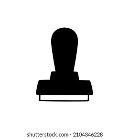Kautschuk-Stempel-Symbol auf schwarz-weißem Hintergrund, gefüllt