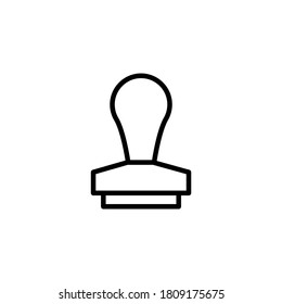 Rubber Stamp Icon  in black line style icon, style isolated on white background