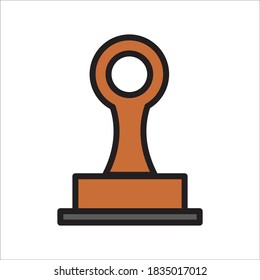 Rubber Stamp Icon Color Design Vector Template Illustration
