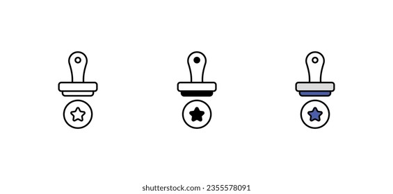 Diseño de icono de sello de goma con ilustración de fondo blanco