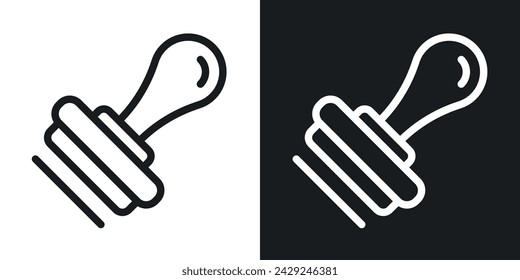 Rubber Stamp Icon Designed in a Line Style on White Background.